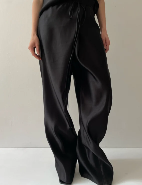 BLACK SILK TROUSERS
